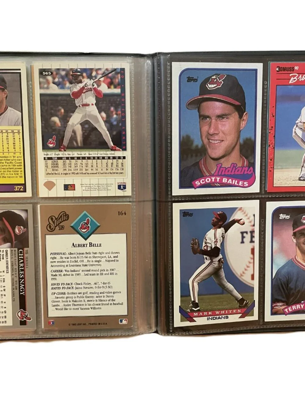 41 Card Lot 1980s-90s Cleveland Indians Trading Cards Album